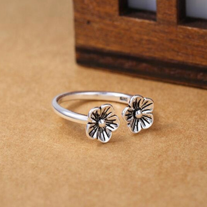 Sterling Silver Cherry Blossom Ring