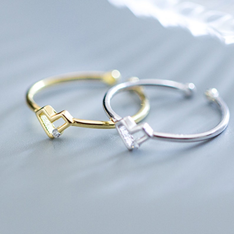 Dainty Open Heart CZ Ring