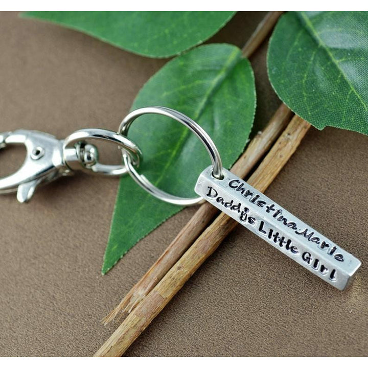 Personalized Bar Key Chain for Dad.