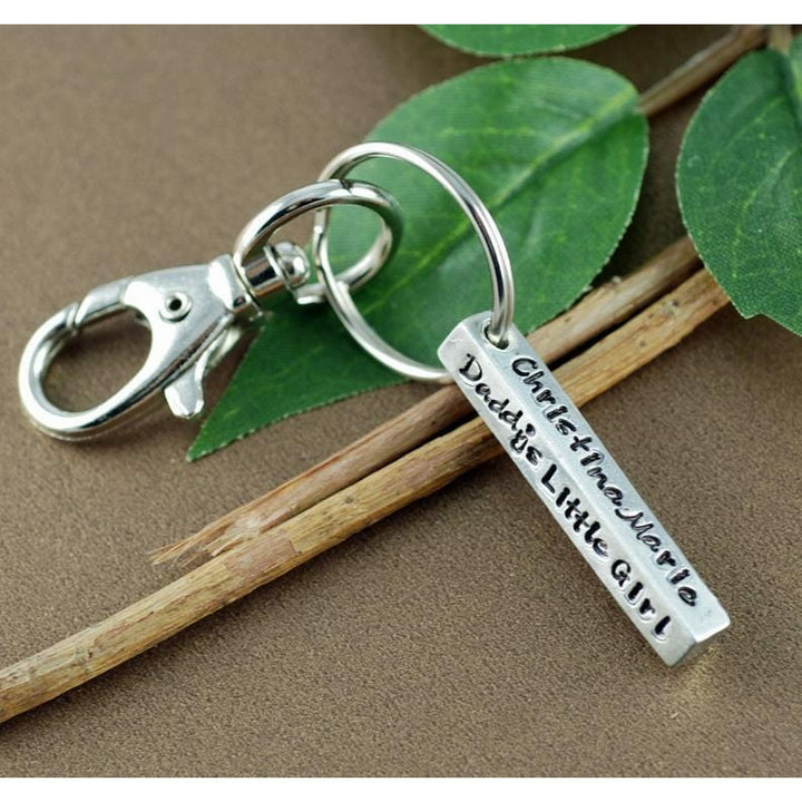 Personalized Bar Key Chain for Dad.