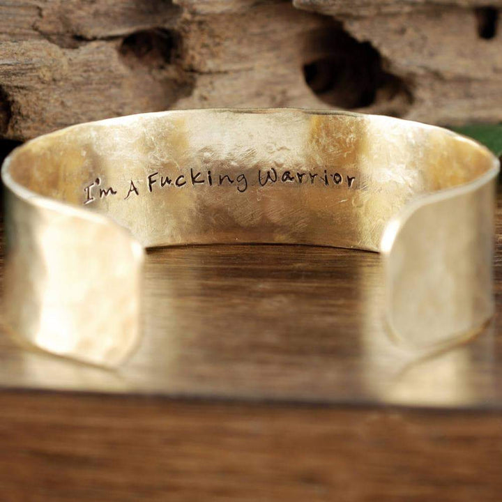 Inspirational Cuff Bracelet, Mental Health, Warrior Jewelry, Hand Stamped Cuff, Gift for Friend, Warrior Bracelet, Addiction Recovery.