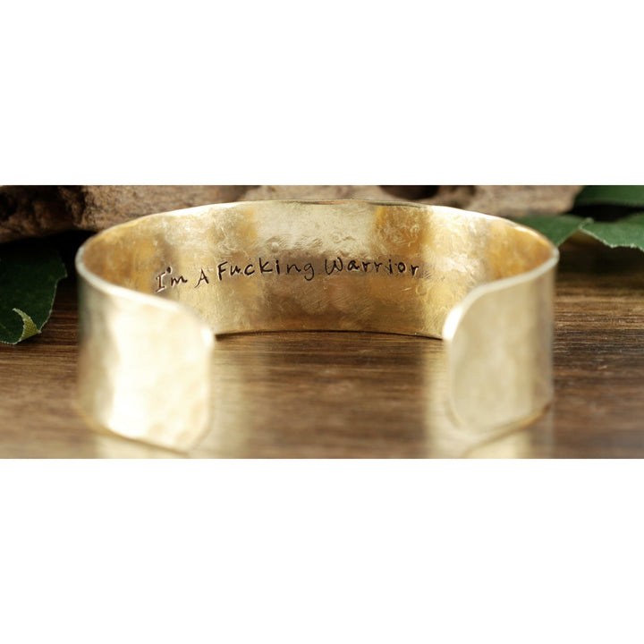 Inspirational Cuff Bracelet, Mental Health, Warrior Jewelry, Hand Stamped Cuff, Gift for Friend, Warrior Bracelet, Addiction Recovery.