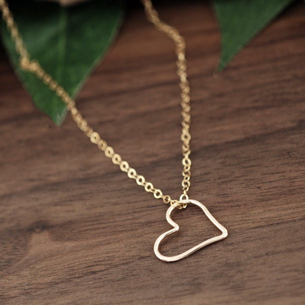 14kt Gold Filled Open Heart Necklace.