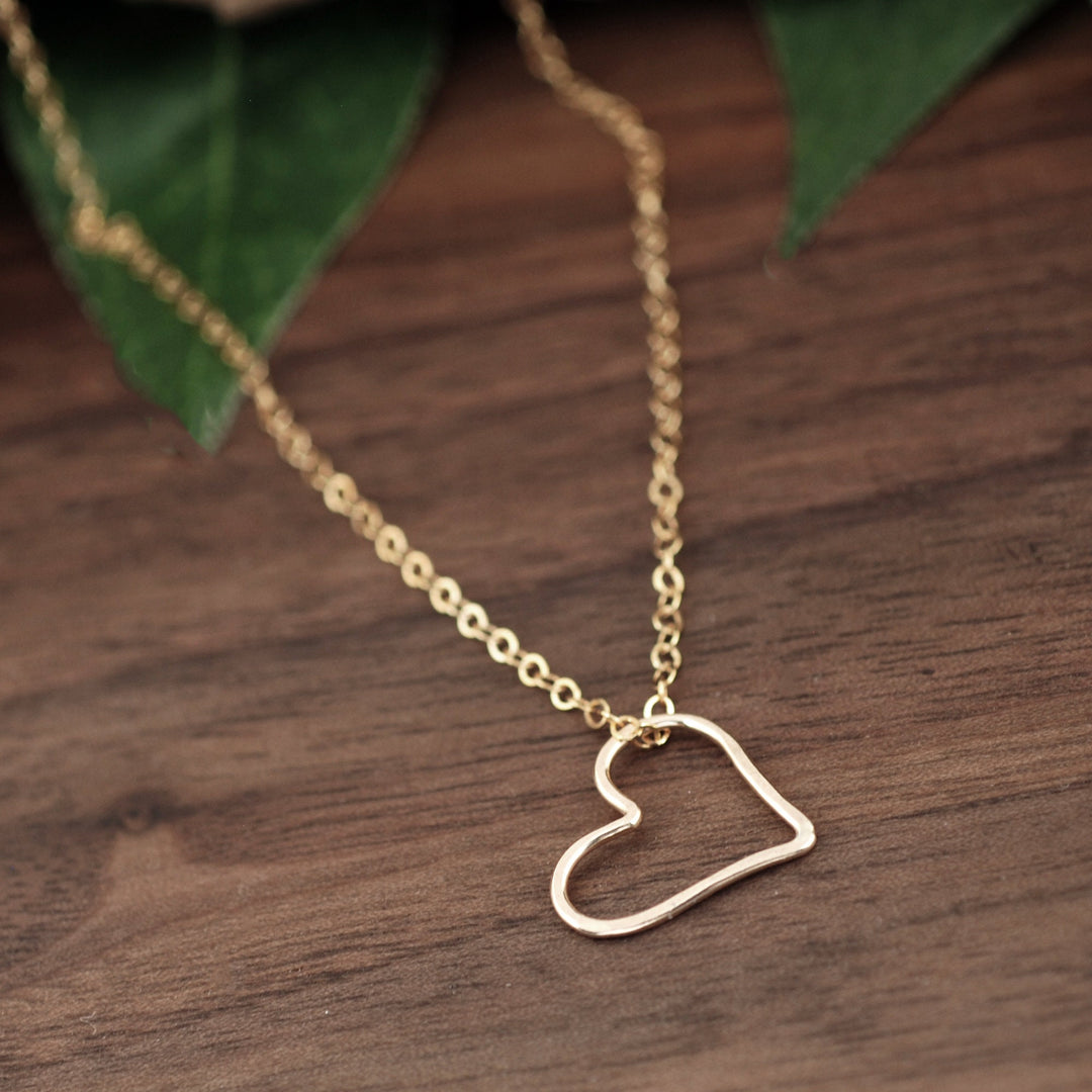 14kt Gold Filled Open Heart Necklace.