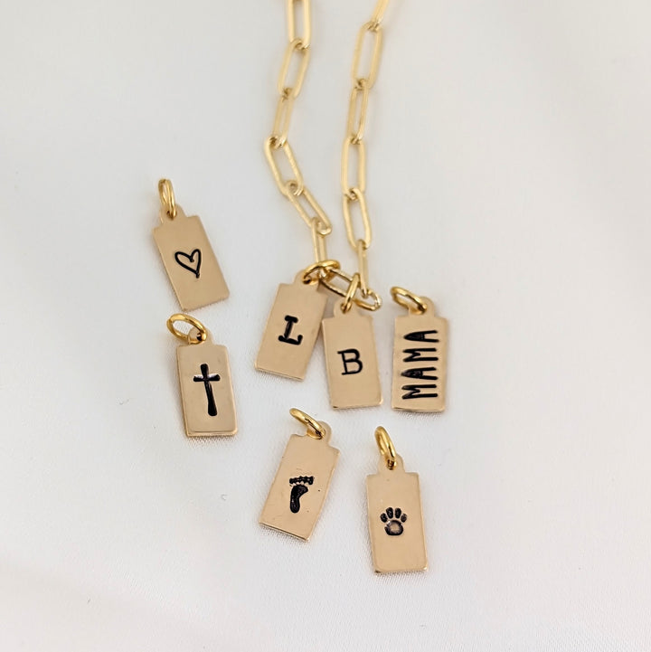 Paperclip Dainty Initial Tag Necklace
