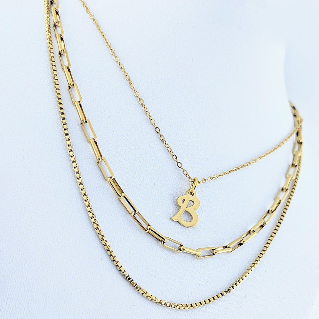 Jasmine Layered Necklace with Initial