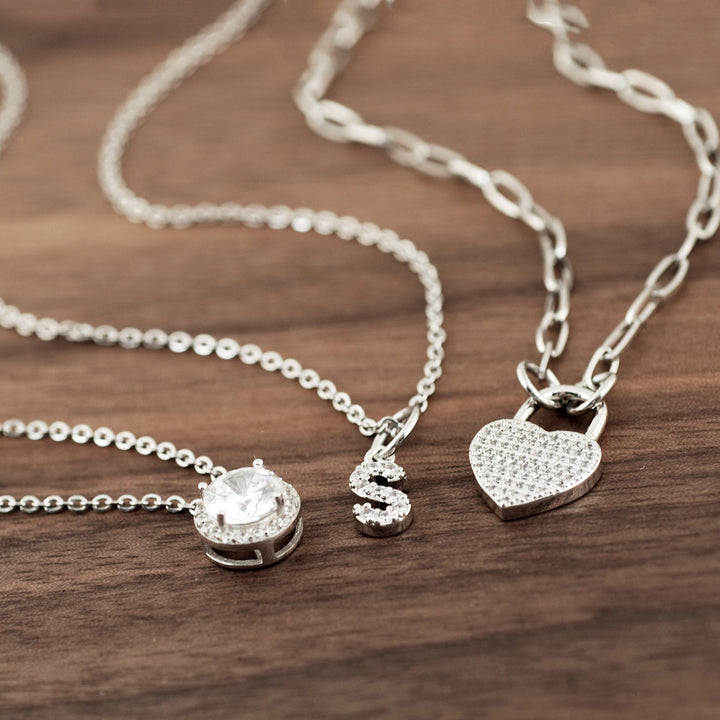 Sterling Silver Solitaire Necklace.