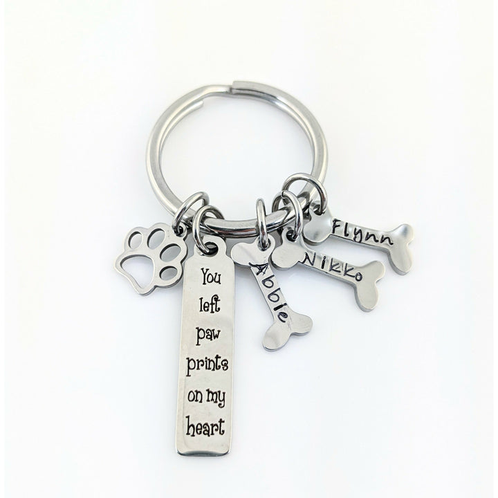 You left paw prints on my heart Keychain.