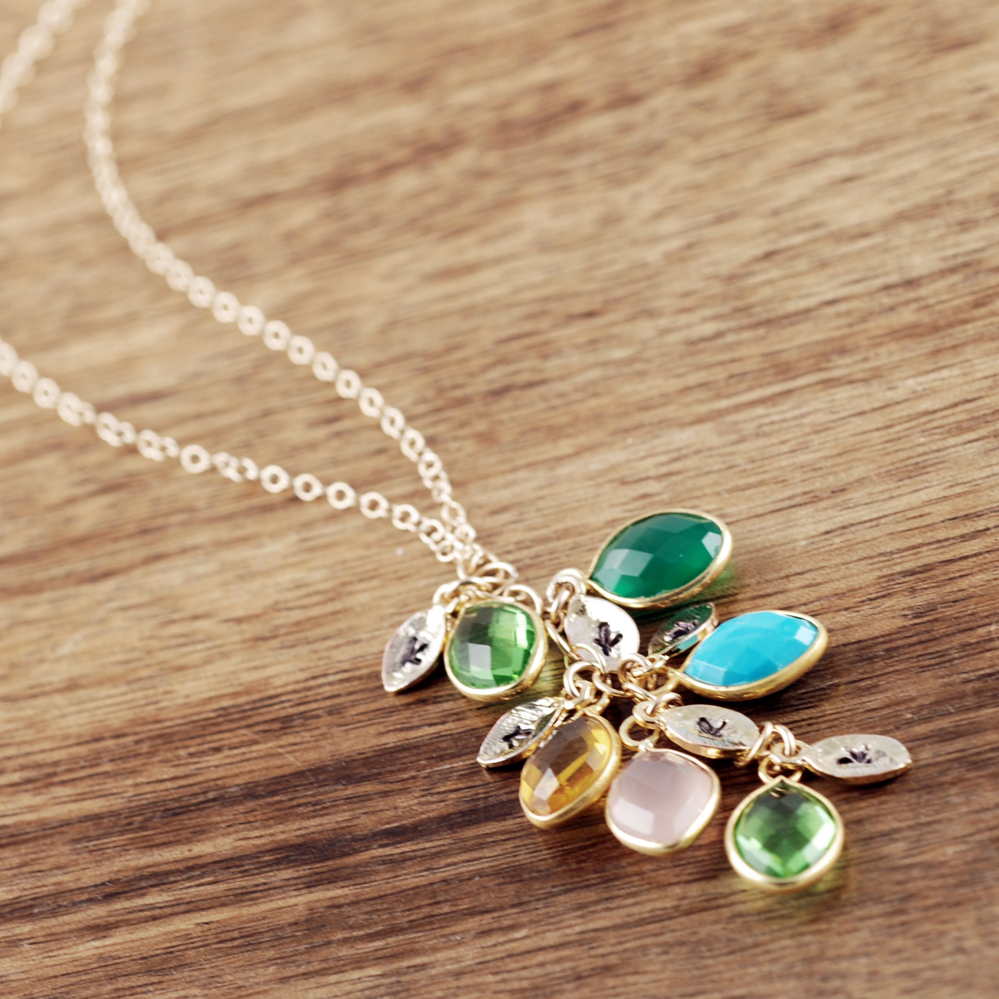 Birthstone Necklace with Initials