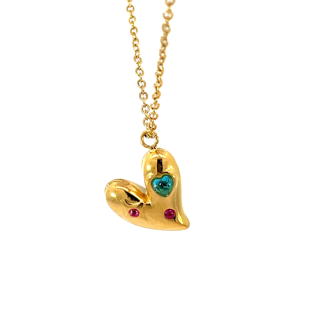 Abigail Heart Necklace with CZ Accents