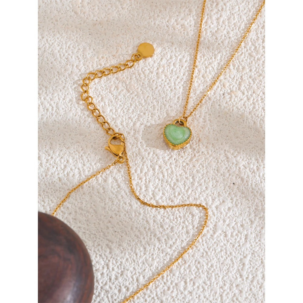 Pixie Necklace (Double-Sided Enamel Heart)