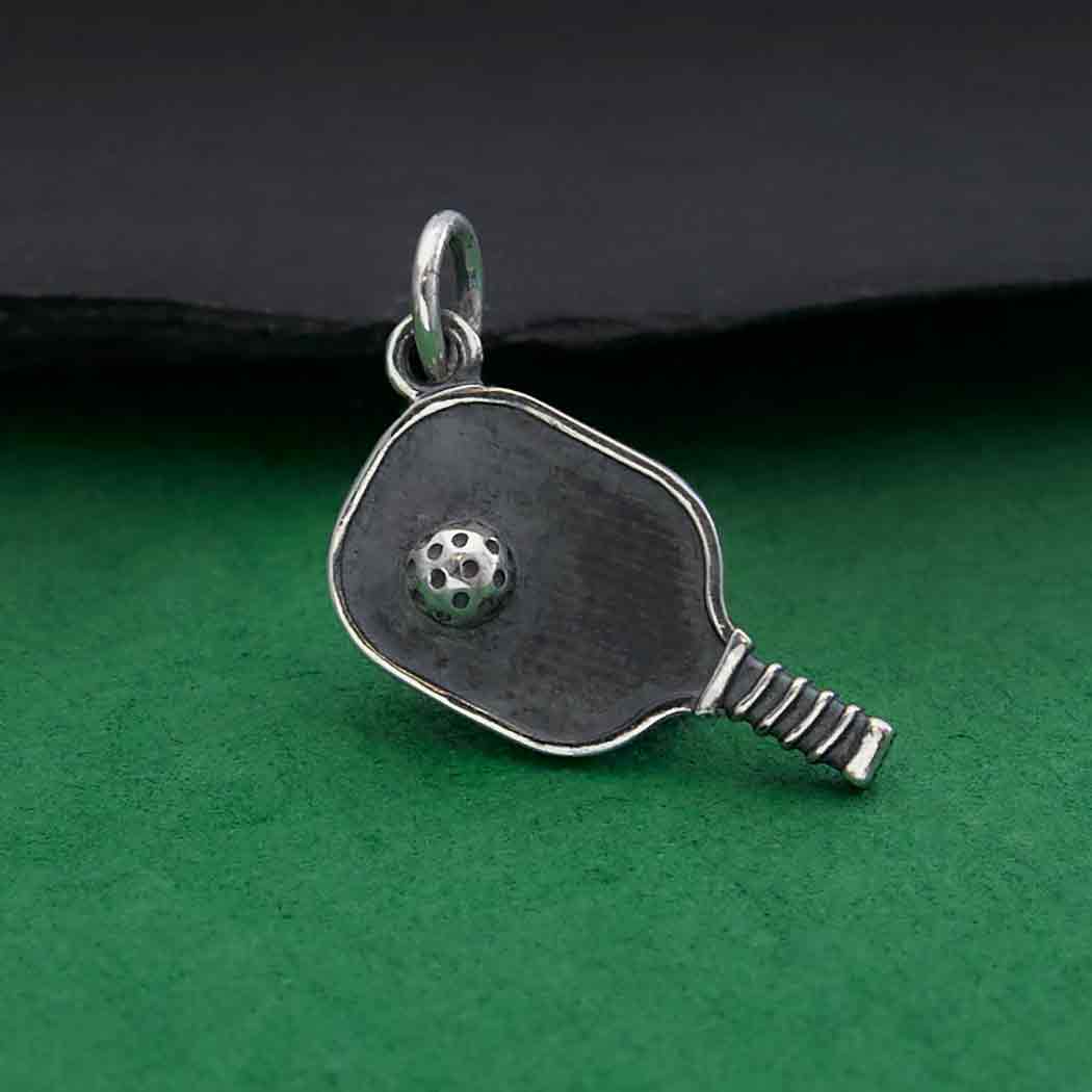 Pickleball Charm (Sterling Silver Paddle and Ball)