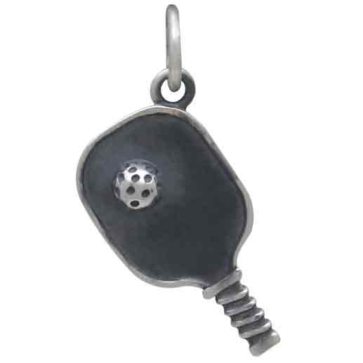 Pickleball Charm (Sterling Silver Paddle and Ball)