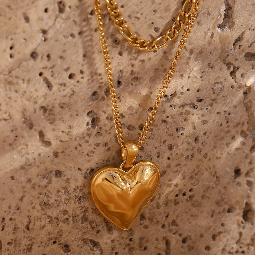 Amour Necklace (Double-layered with heart)