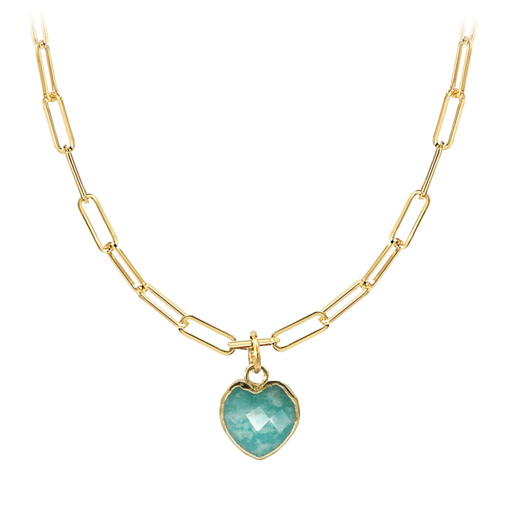 Amazonite Heart Necklace and Earrings