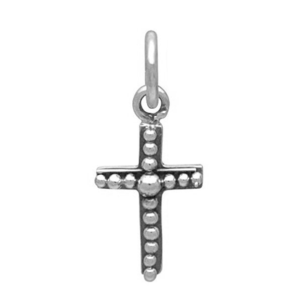 Sterling Silver Textured Cross Charm