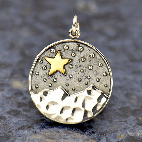 Sterling Silver Mountain Star Charm