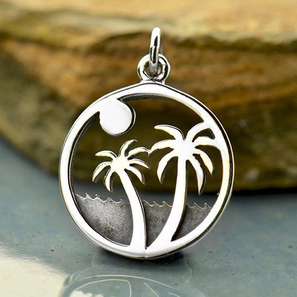 Sterling Silver Palm Trees Charm