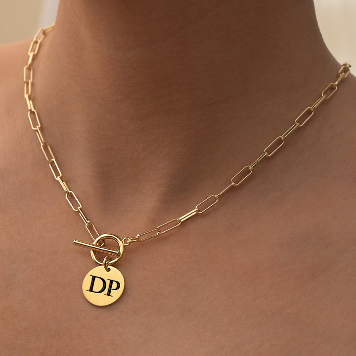 Cleo Paperclip Initial Necklace