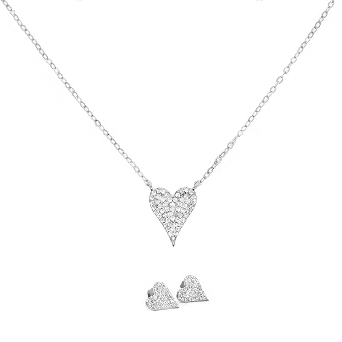 Eva Heart Necklace & Earring Set