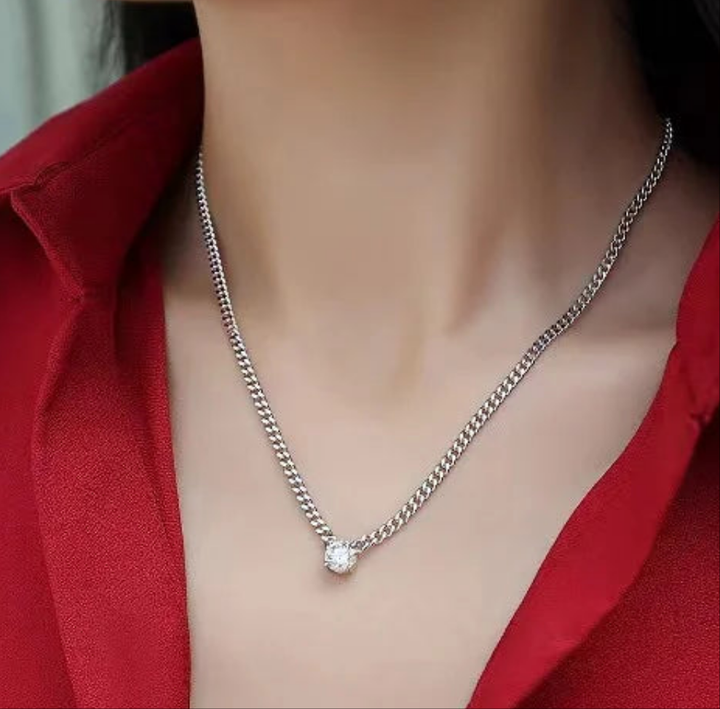 Moissanite Cuban Chain Necklace