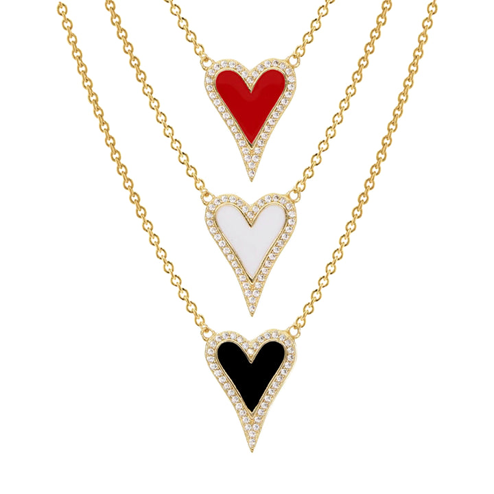 Lola CZ Outlined Heart Necklace