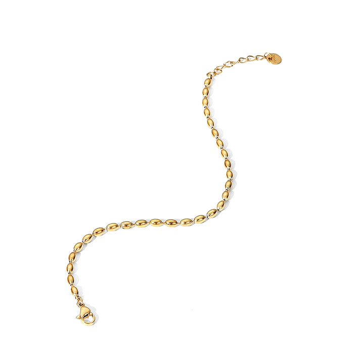 14k Gold Stainless Steel Oval Bead Chain Necklace & Bracelet