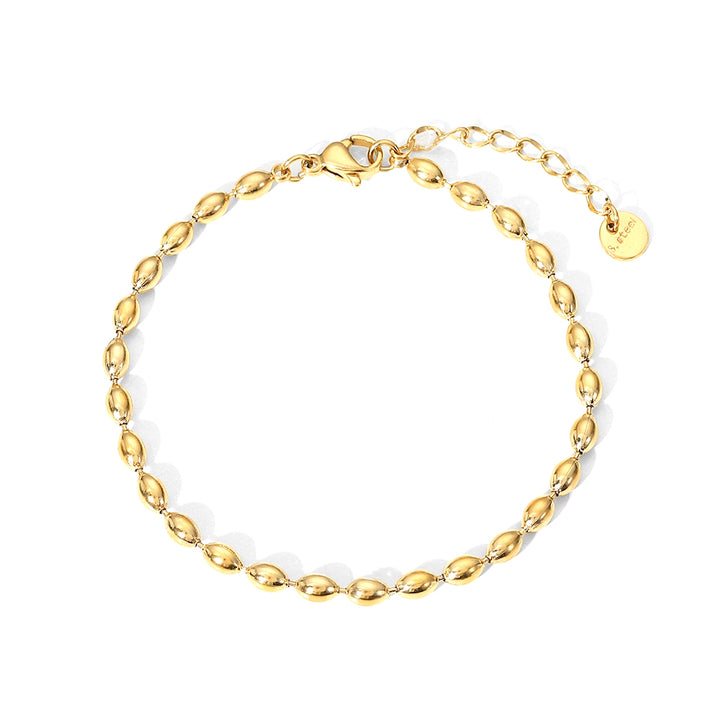 14k Gold Stainless Steel Oval Bead Chain Necklace & Bracelet