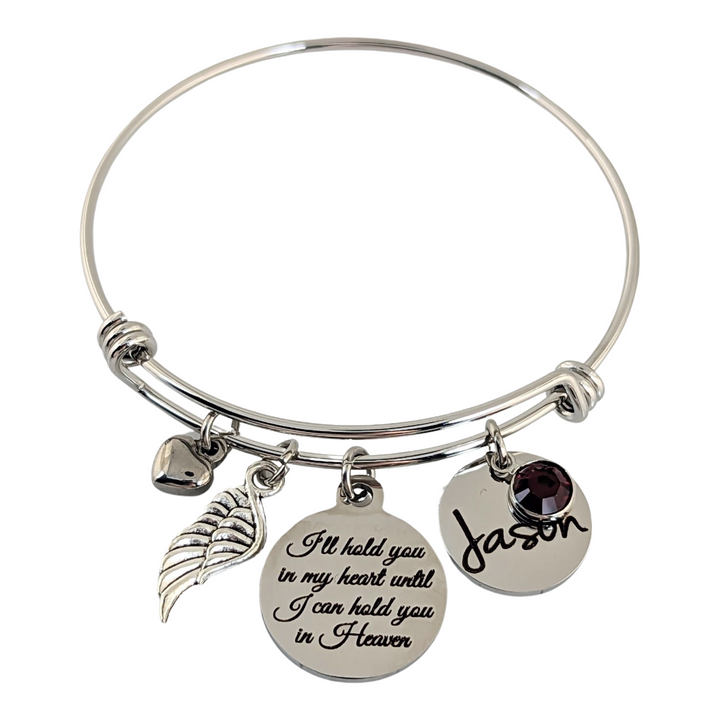 I'll hold you in my Heart Until I can hold you in Heaven Memorial Bracelet