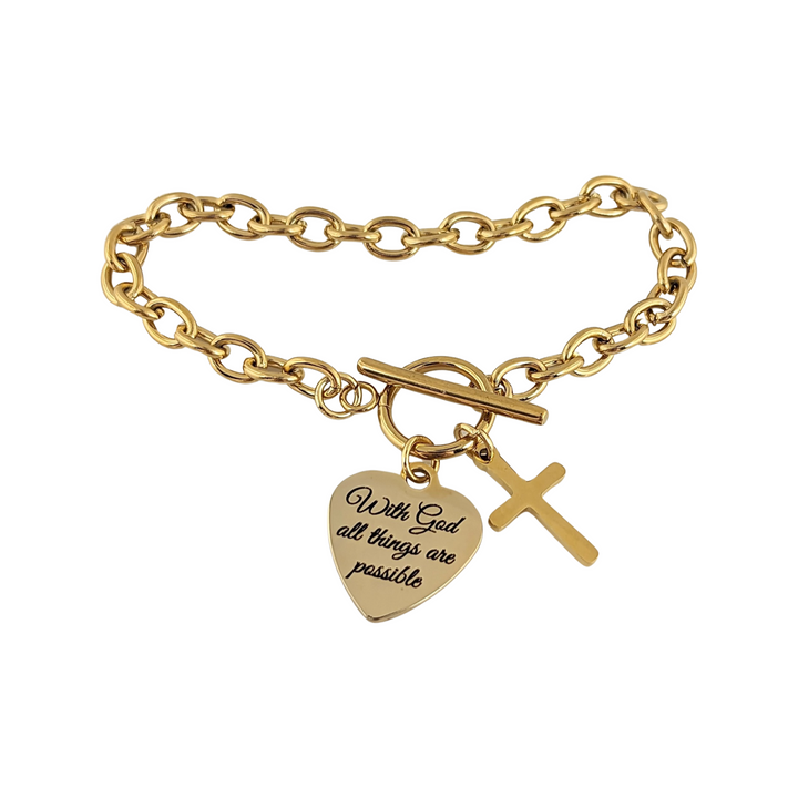 With God All Things Are Possible Jewelry Chain Bracelet