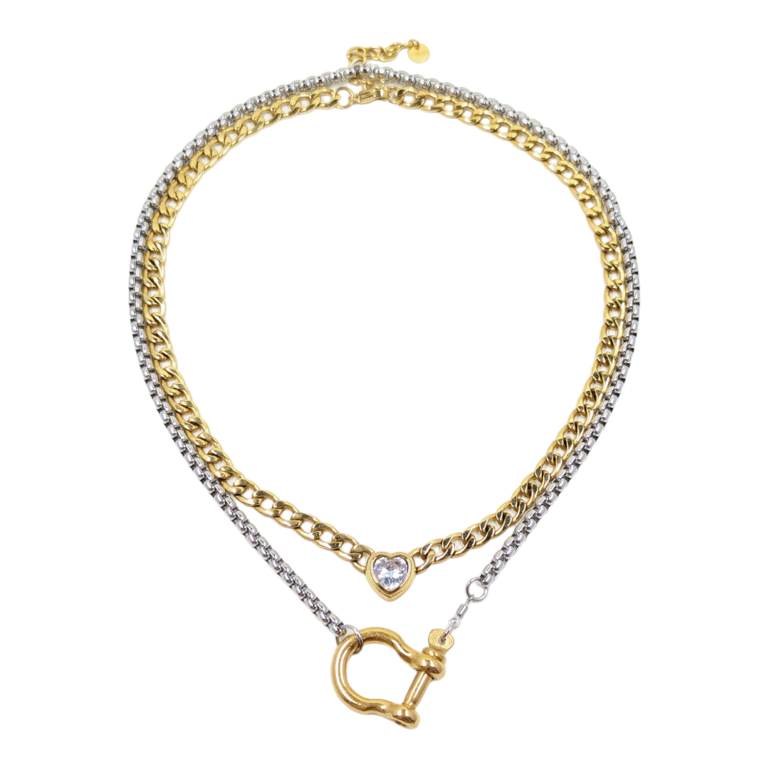 Steed Shackle & The Allure Heart Layered Necklace