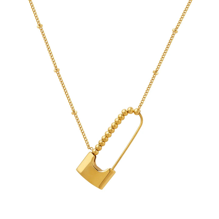 Safety Pin Lock Necklace