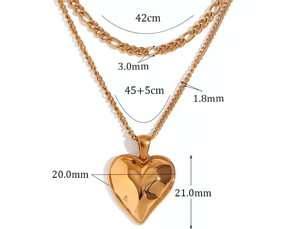 Amour Necklace (Double-layered with heart)