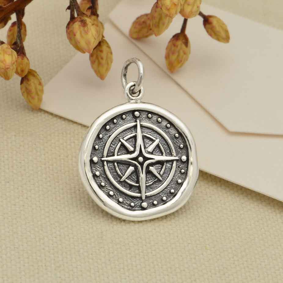 Compass Charm (Sterling Compass Wax Seal)