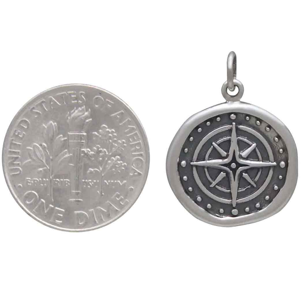 Compass Charm (Sterling Compass Wax Seal)