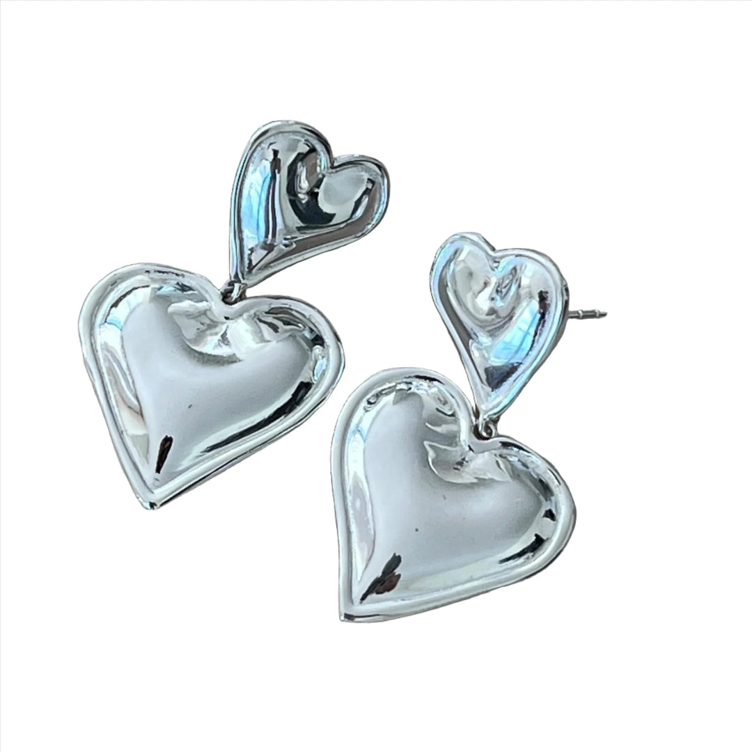 Amara Earrings (Heart double-drops)