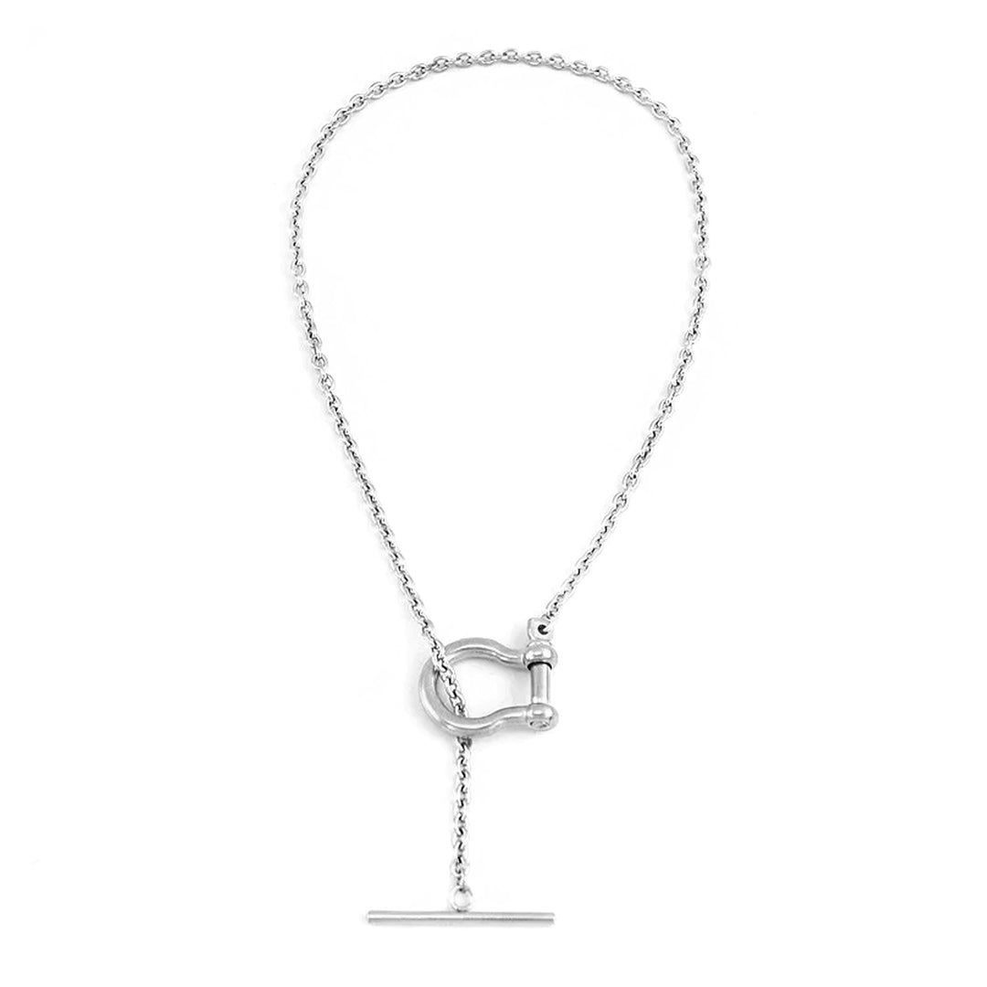 Shackle T-Bar Lariat Necklace