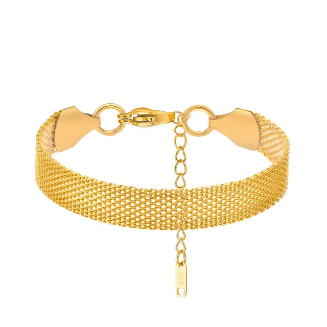 Golden Elegance Mesh Bracelet