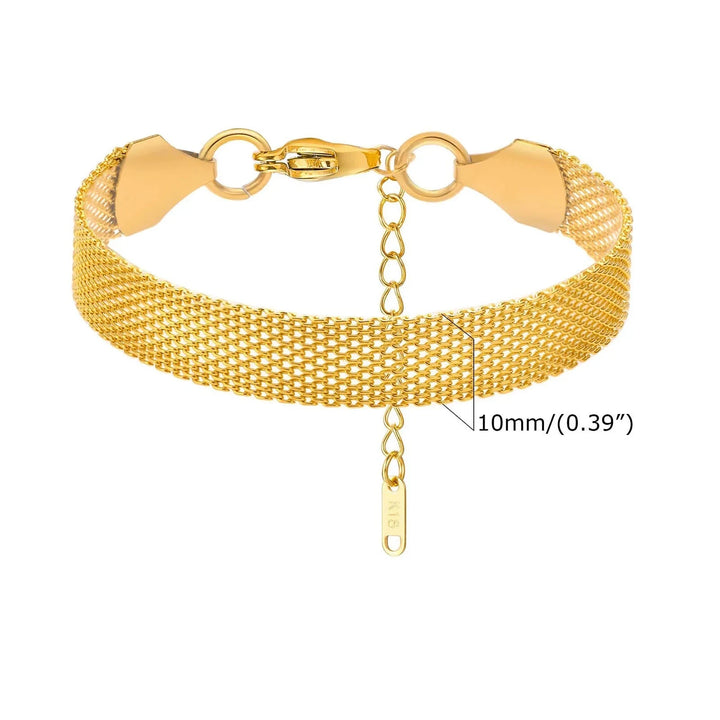 Golden Elegance Mesh Bracelet