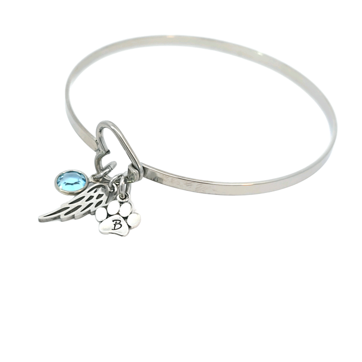 Personalized Pet Memorial Bracelet with Dog Paw