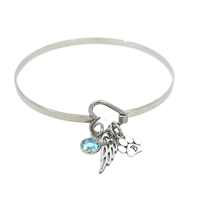 Personalized Pet Memorial Bracelet with Dog Paw