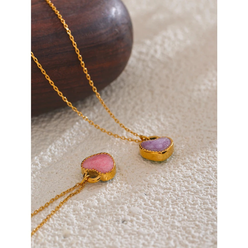 Pixie Necklace (Double-Sided Enamel Heart)