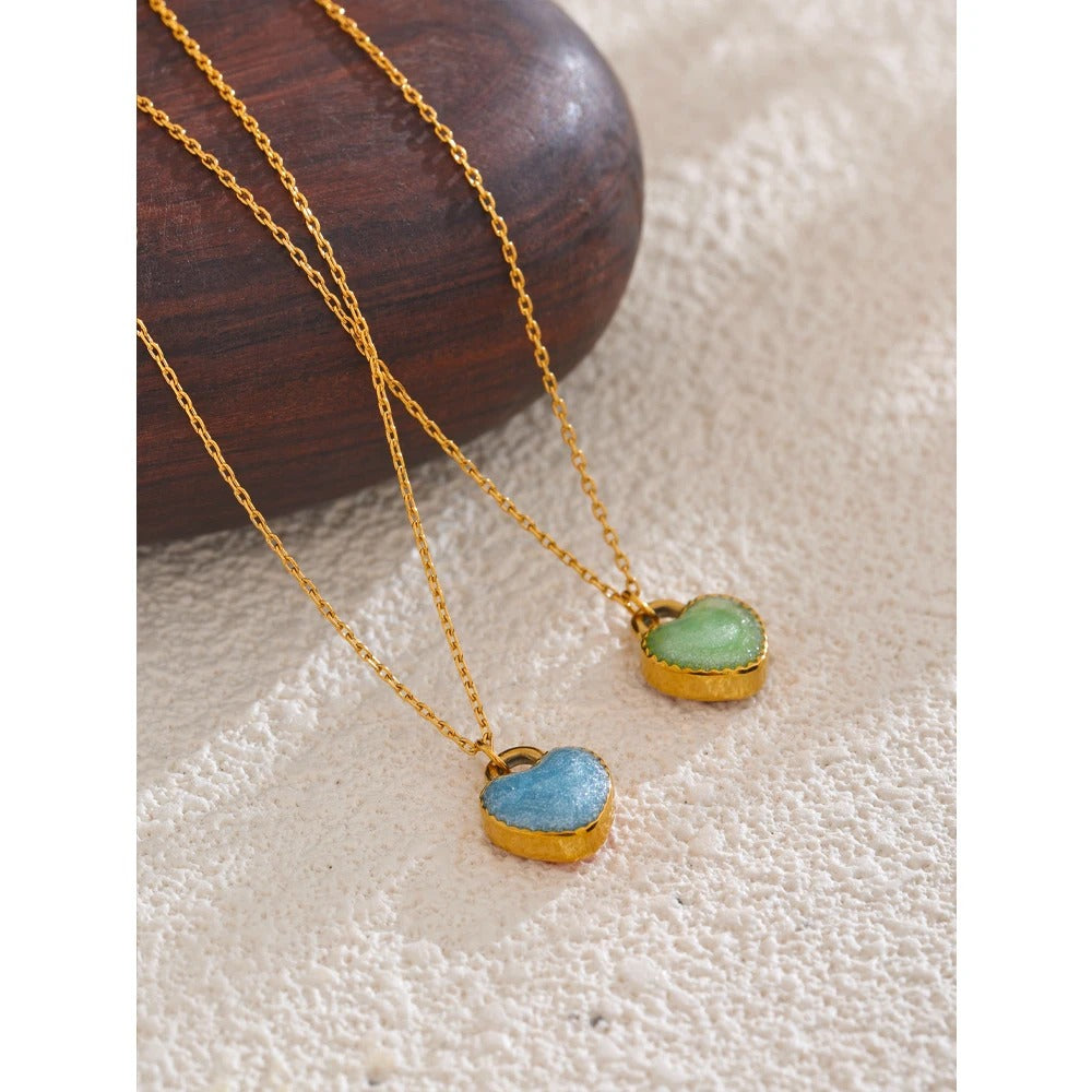 Pixie Necklace (Double-Sided Enamel Heart)
