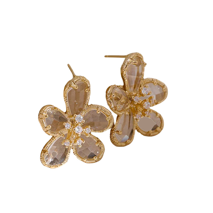 Flora CZ Flower Stud Earrings