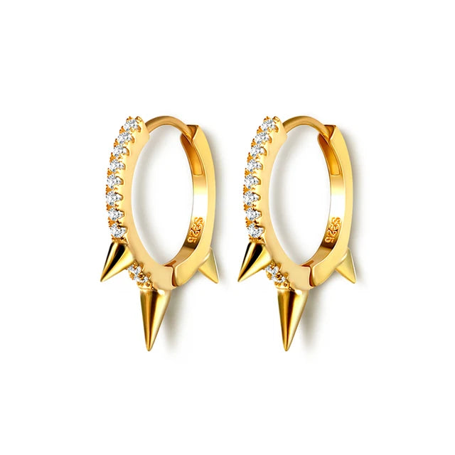 Rebel Royale Hoops (Triple Spike Hoops with CZ)