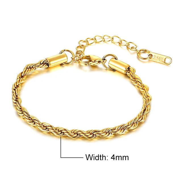 Twisted Rope Chain Bracelet