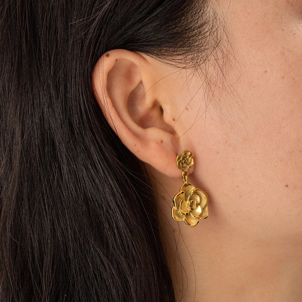 Evelyn Earrings (Floral double-drops)