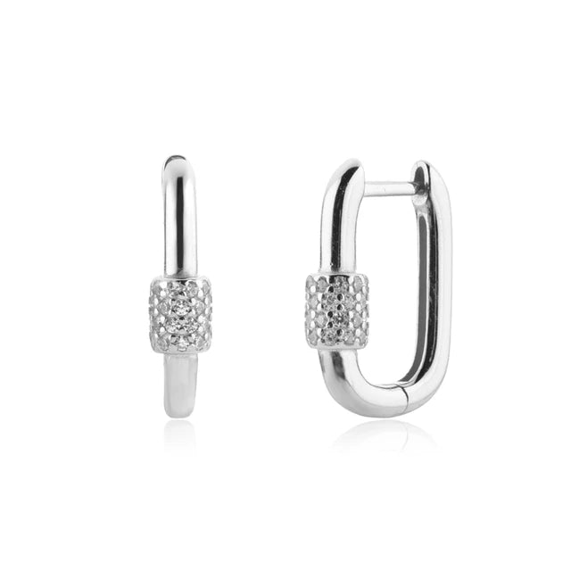 Aria Earrings (CZ-Studded Oval Huggers)