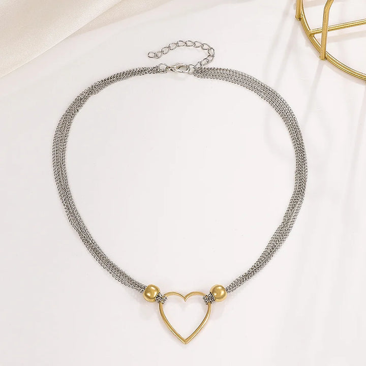 Maya Heart Necklace (Multi-layer chain)
