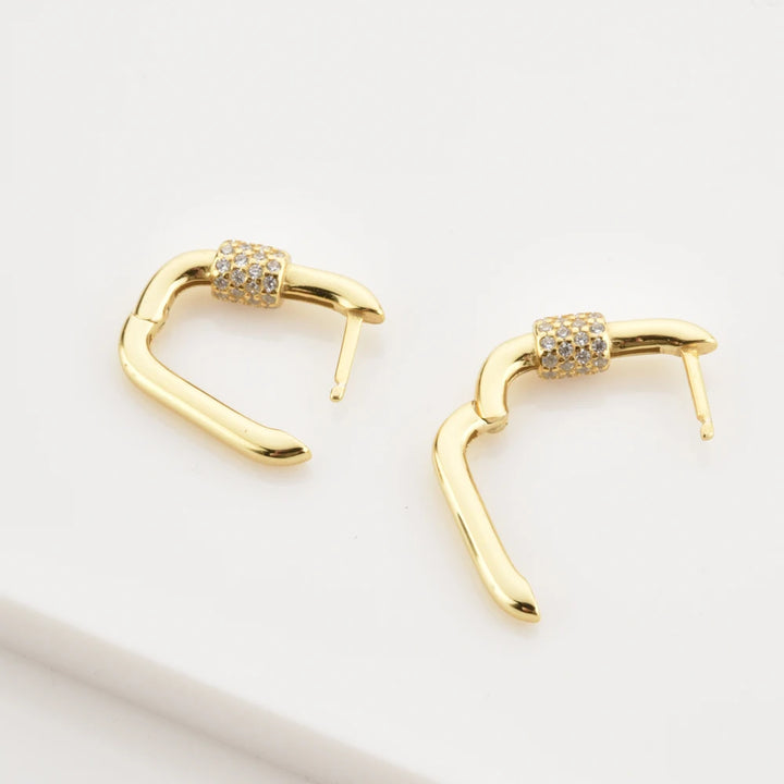 Aria Earrings (CZ-Studded Oval Huggers)